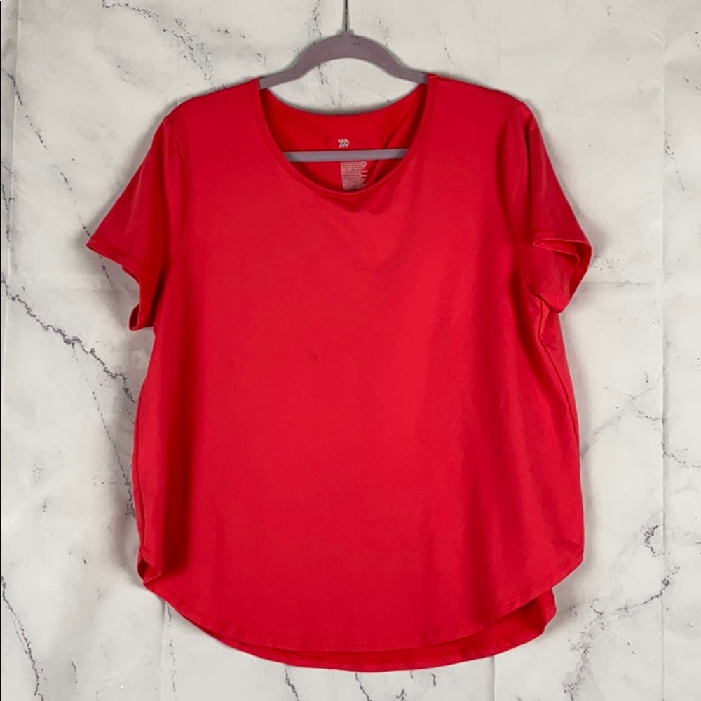 All in Motion Rose Color Curved Hem Athletic Top XXL
